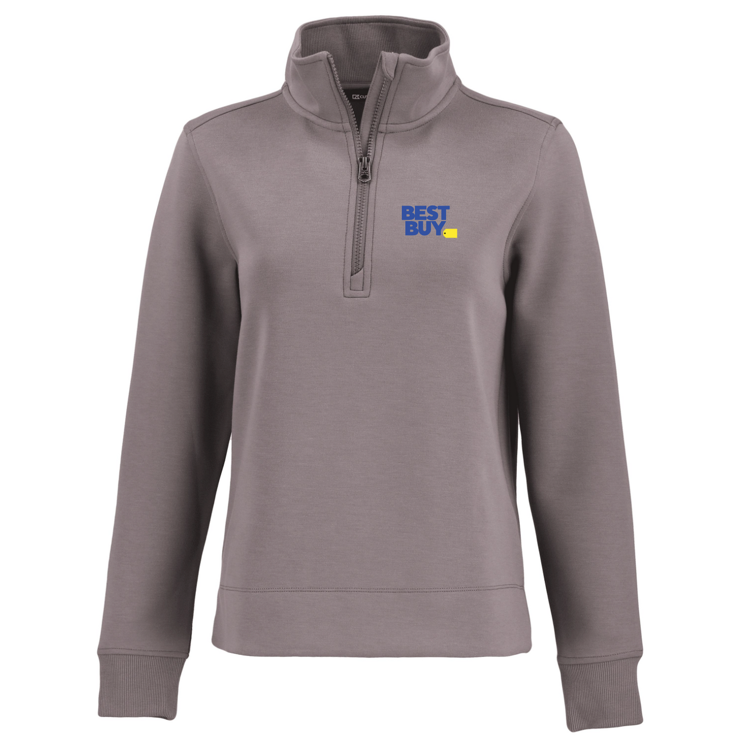 Pull à col zippé Cutter & Buck Roam Epic Versatility pour femme, en tissu recyclé.