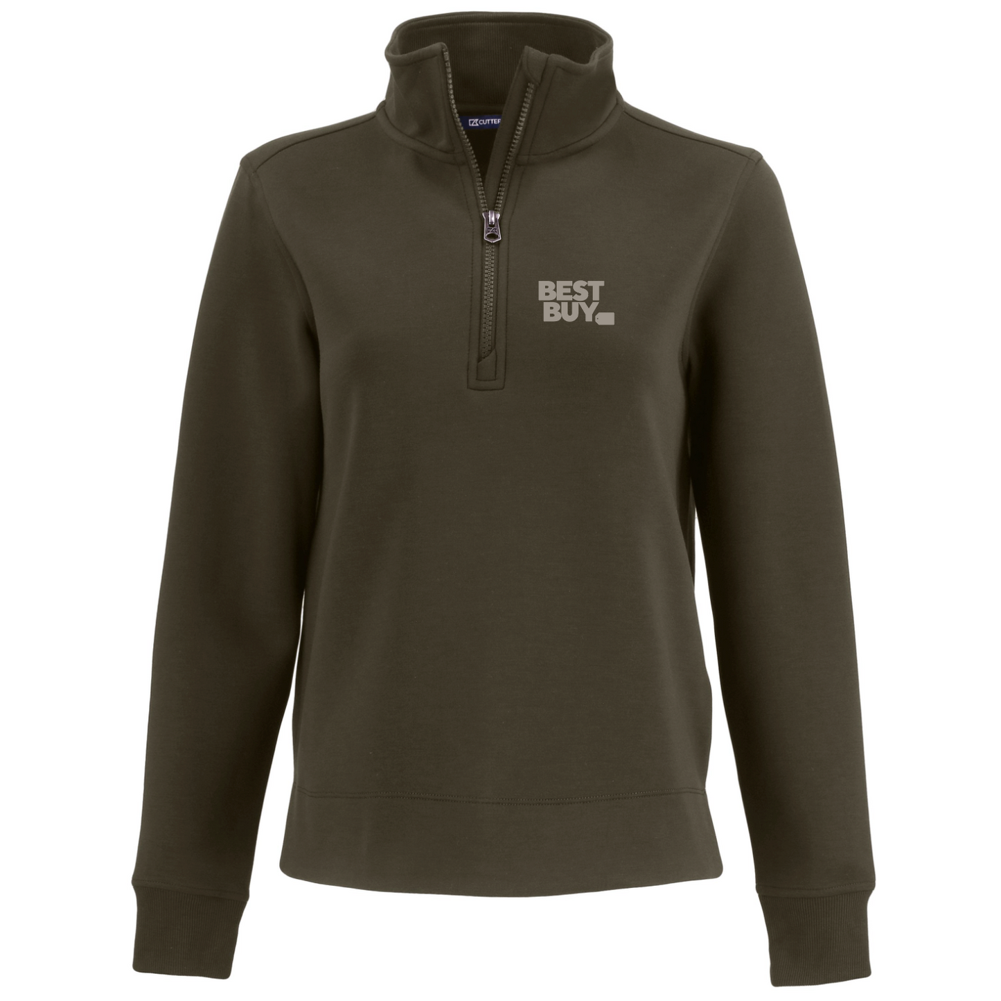 Pull à col zippé Cutter & Buck Roam Epic Versatility pour femme, en tissu recyclé.