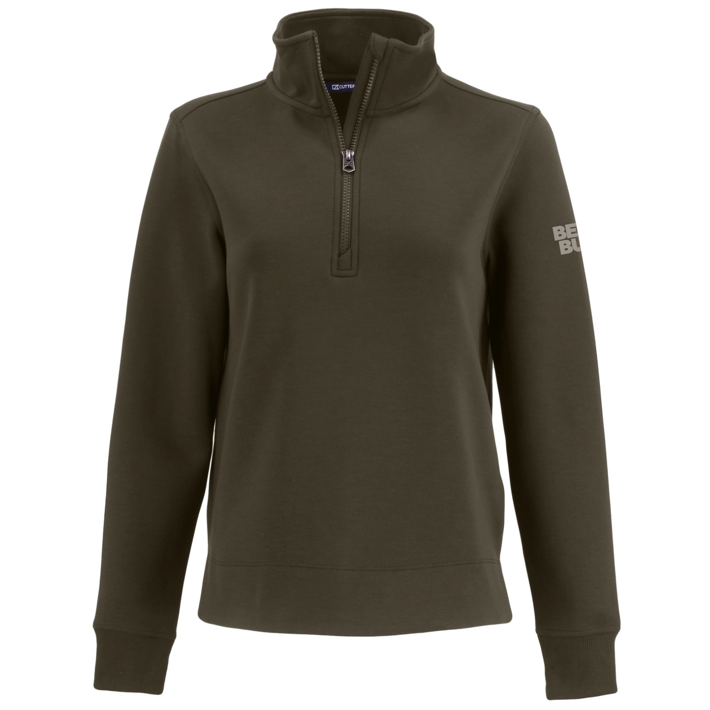 Pull à col zippé Cutter & Buck Roam Epic Versatility pour femme, en tissu recyclé.