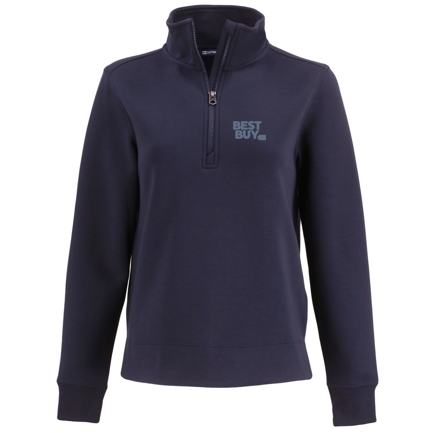 Pull à col zippé Cutter & Buck Roam Epic Versatility pour femme, en tissu recyclé.