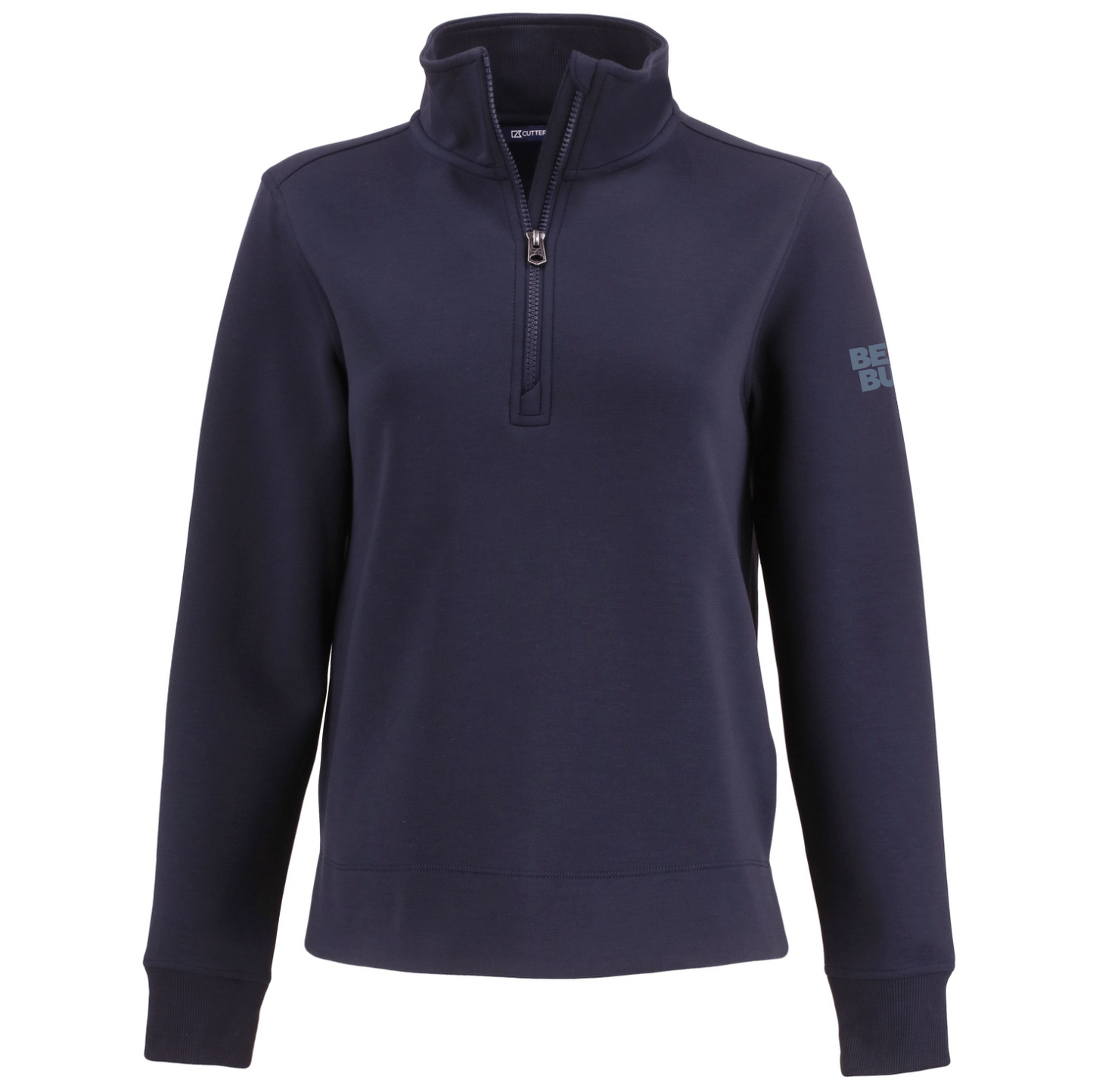 Pull à col zippé Cutter & Buck Roam Epic Versatility pour femme, en tissu recyclé.