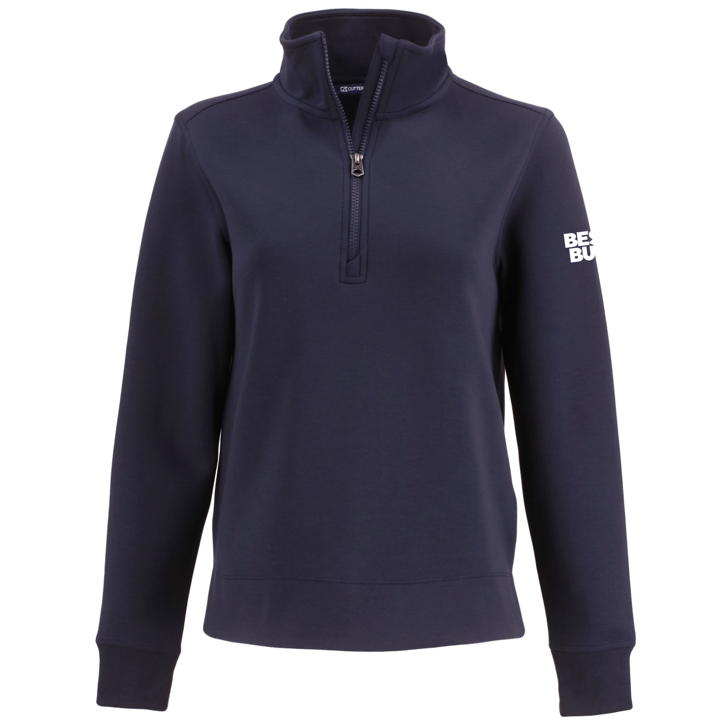 Pull à col zippé Cutter & Buck Roam Epic Versatility pour femme, en tissu recyclé.