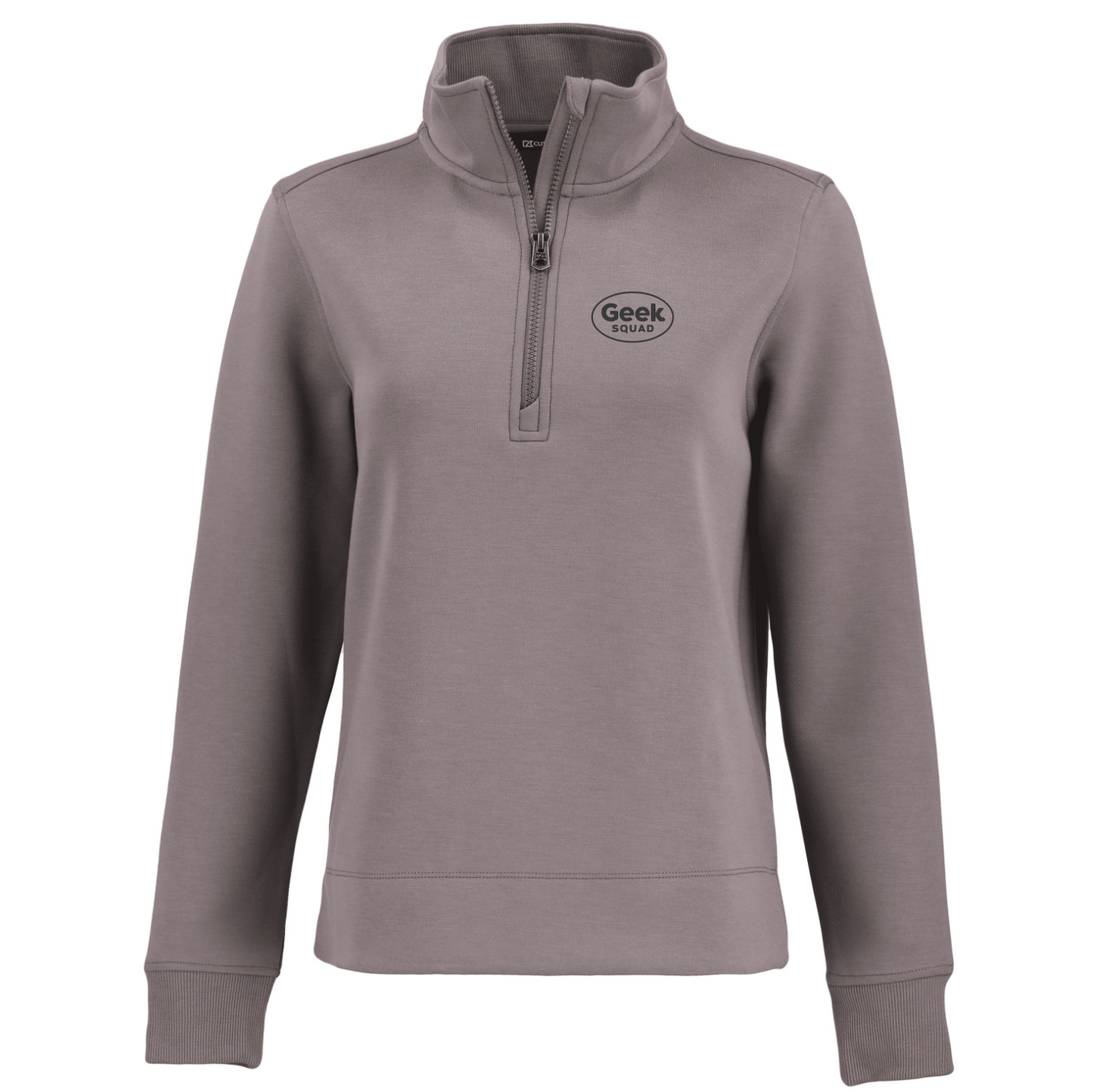 Pull à col zippé Cutter & Buck Roam Epic Versatility pour femme, en tissu recyclé.