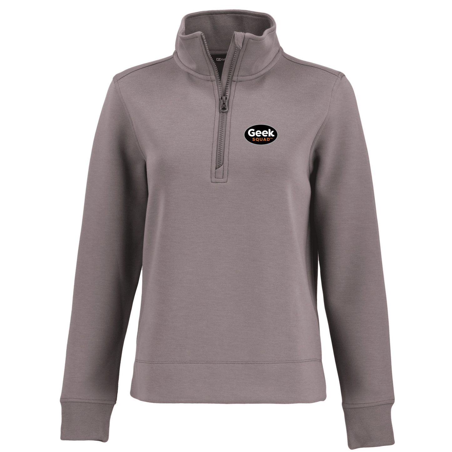 Pull à col zippé Cutter & Buck Roam Epic Versatility pour femme, en tissu recyclé.
