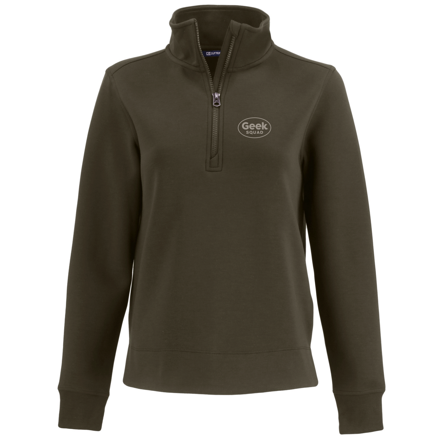 Pull à col zippé Cutter & Buck Roam Epic Versatility pour femme, en tissu recyclé.