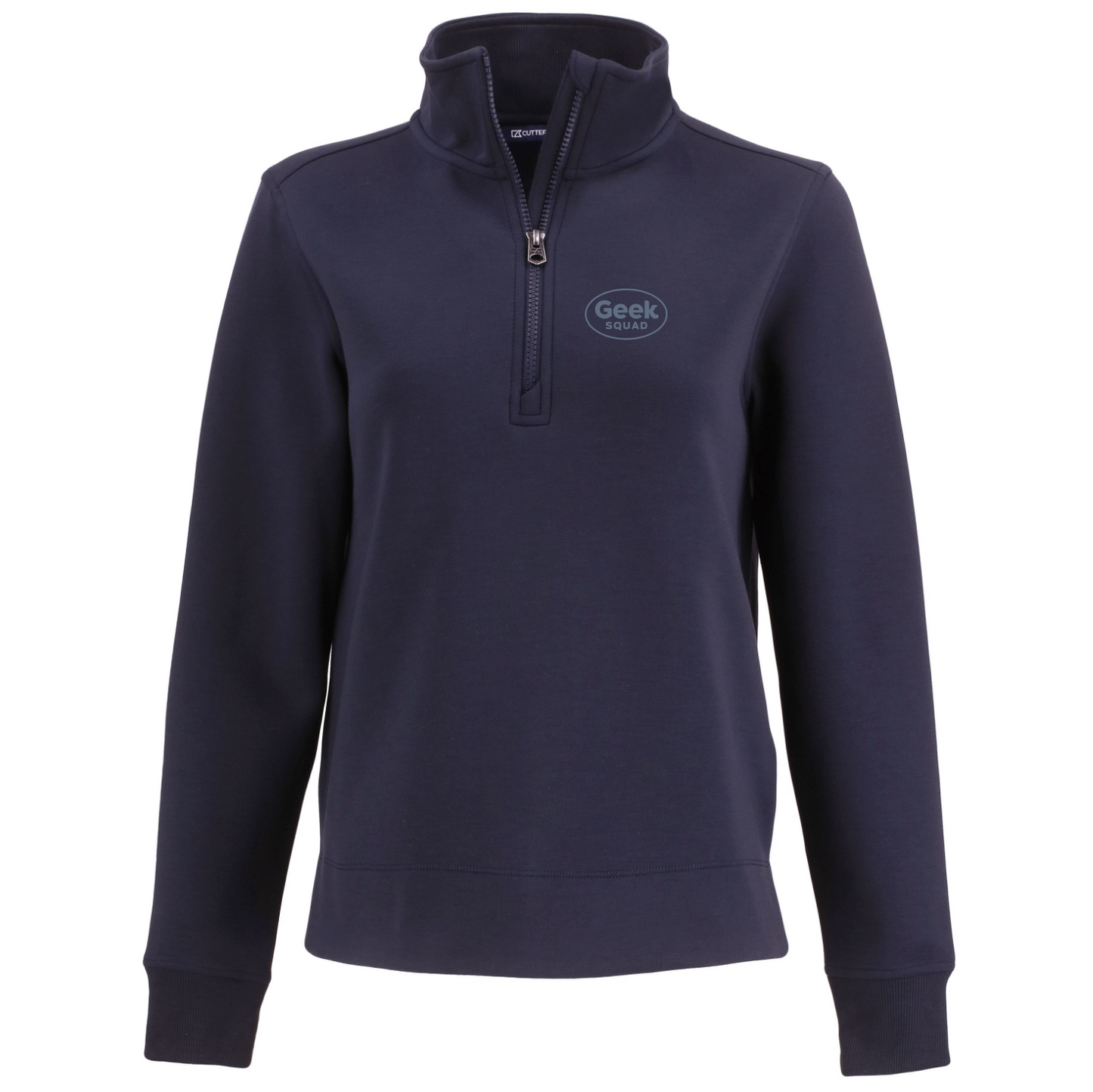Pull à col zippé Cutter & Buck Roam Epic Versatility pour femme, en tissu recyclé.