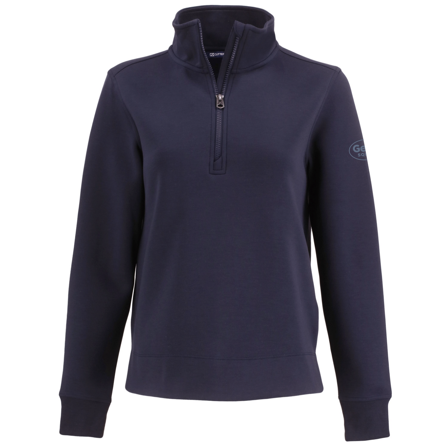 Pull à col zippé Cutter & Buck Roam Epic Versatility pour femme, en tissu recyclé.