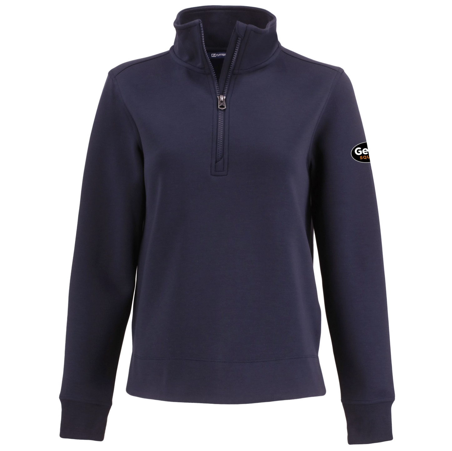 Pull à col zippé Cutter & Buck Roam Epic Versatility pour femme, en tissu recyclé.