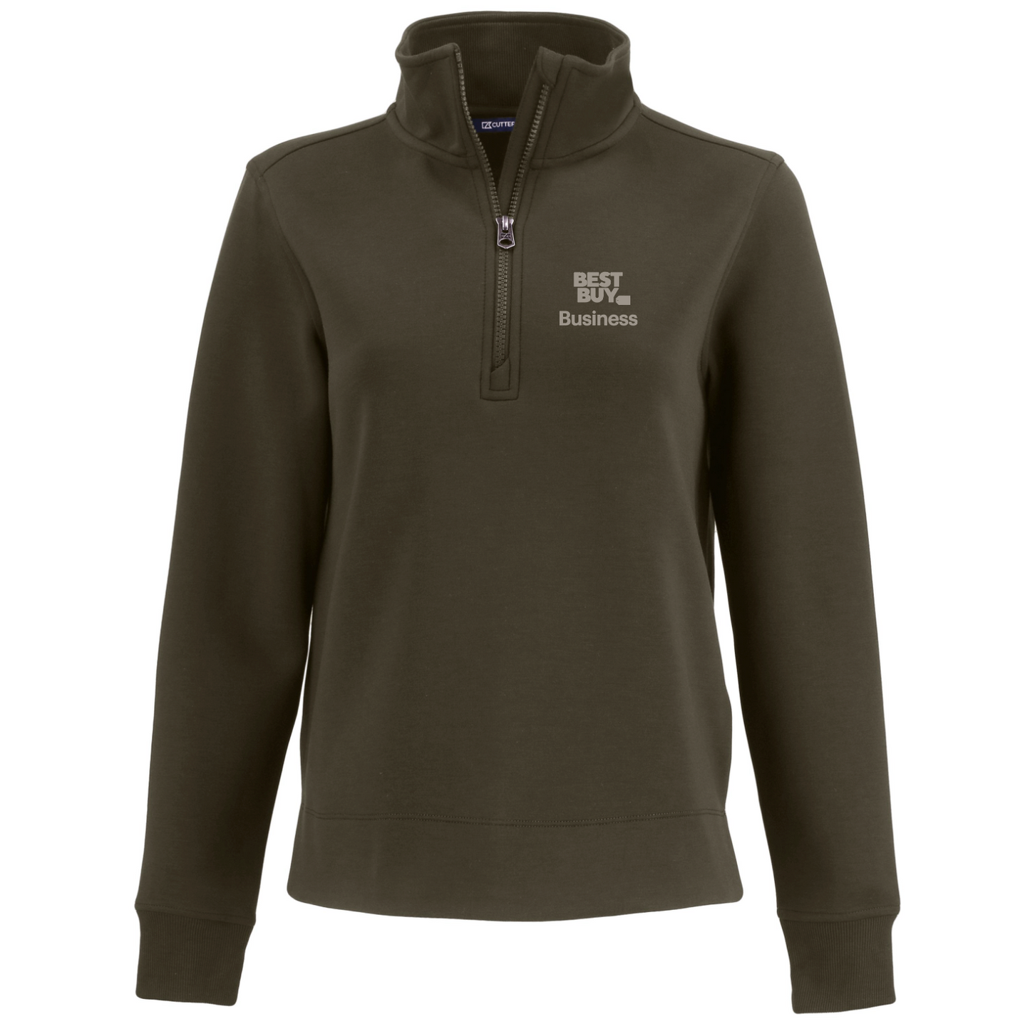 Pull à col zippé Cutter & Buck Roam Epic Versatility pour femme, en tissu recyclé.